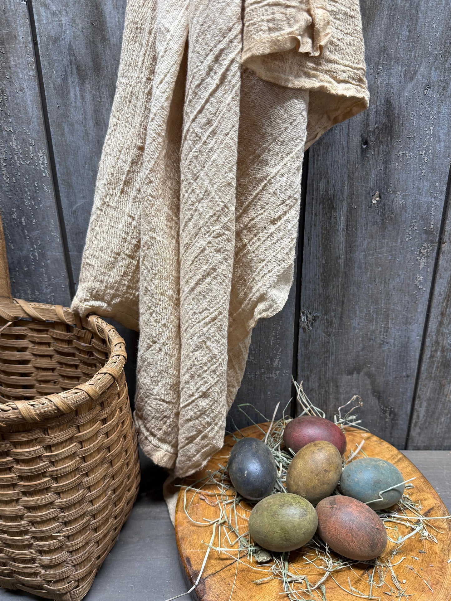 Wooden Eggs, Set/6, DULL & DRAB