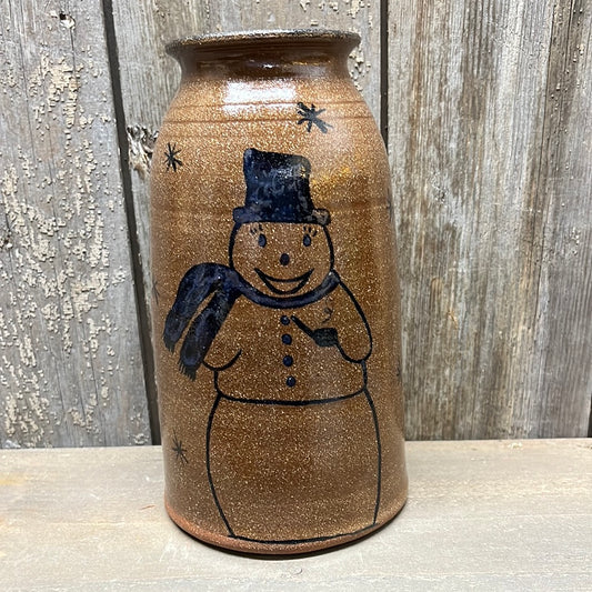 Canning Crock, X Large, SNOWMAN W/ PIPE
