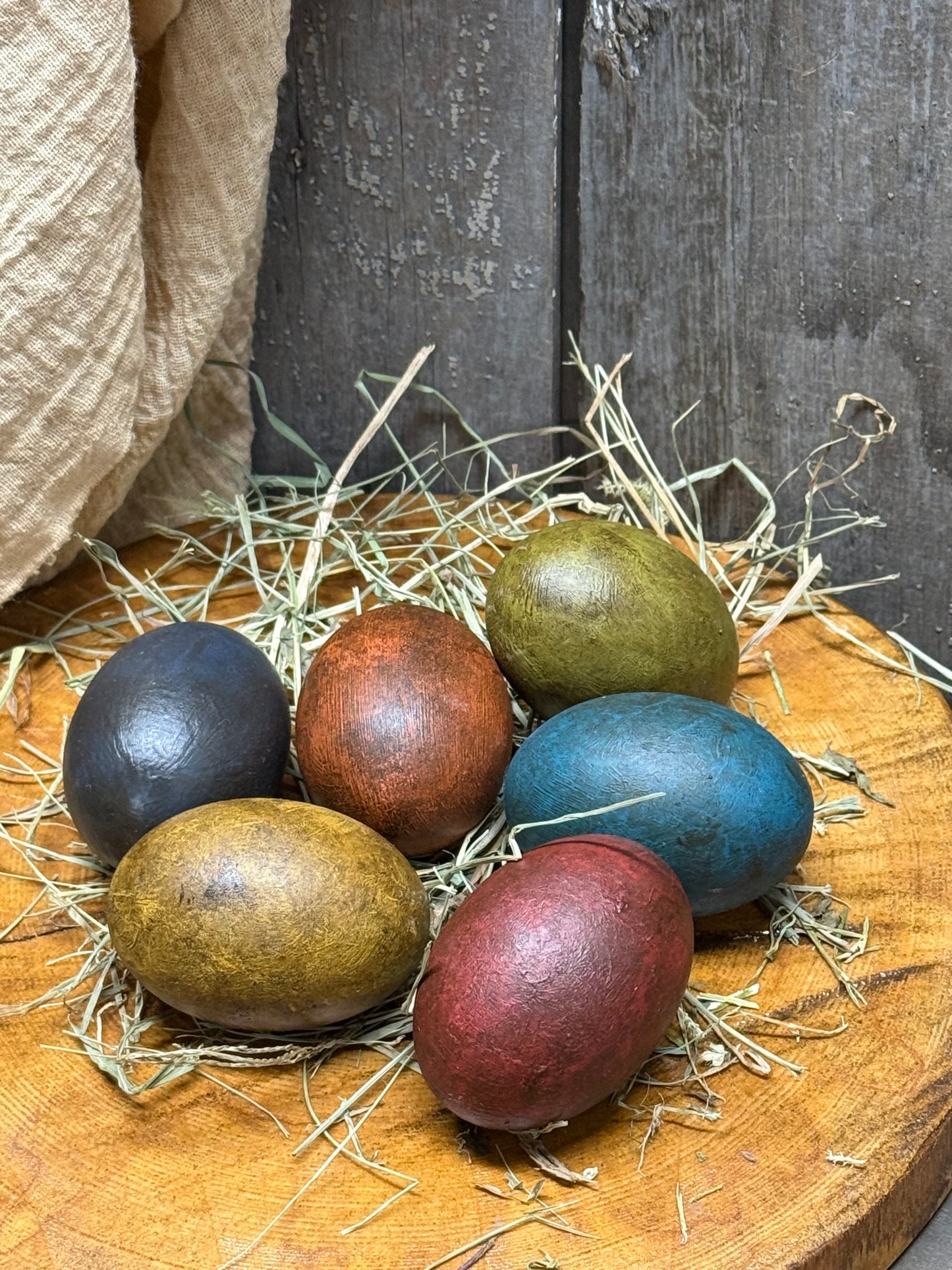 Wooden Eggs, Set/6, DULL & DRAB