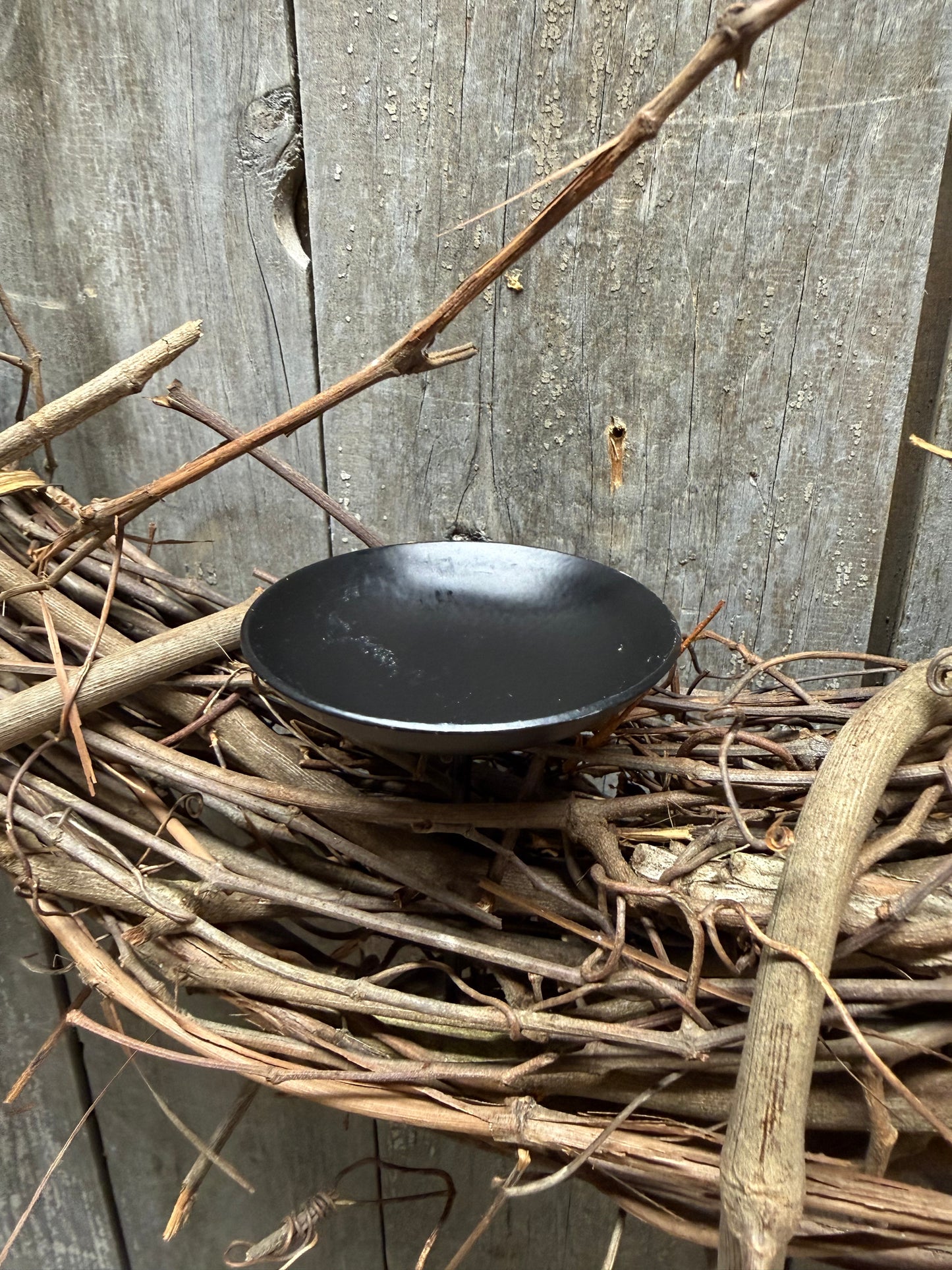 Candle Holder, BLACK W/SPIKE