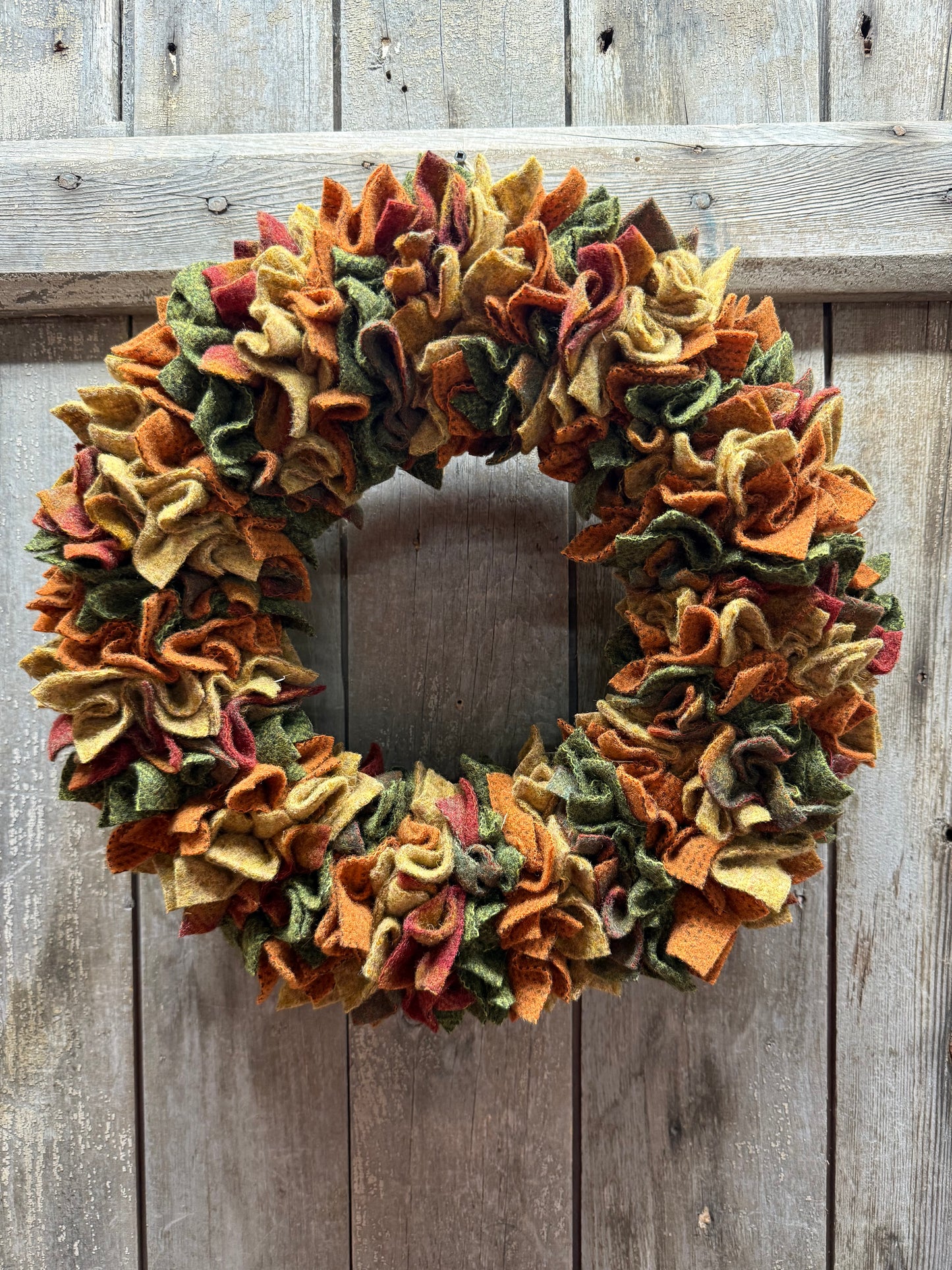 Wooly Wreath, 15”,  FALL SPLENDOR ASSORTED