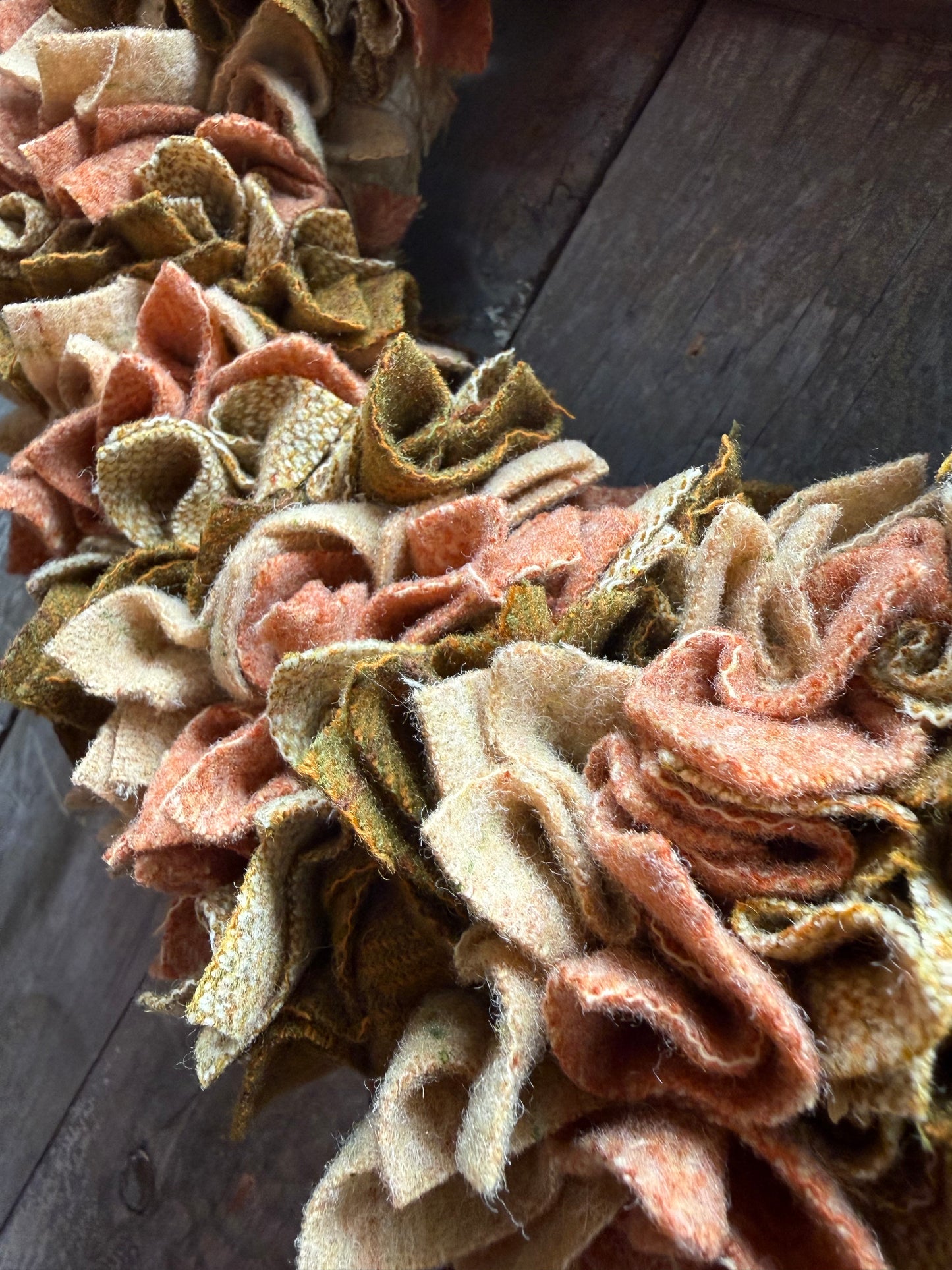Wooly Wreath, 15”,  FALL SPLENDOR ASSORTED