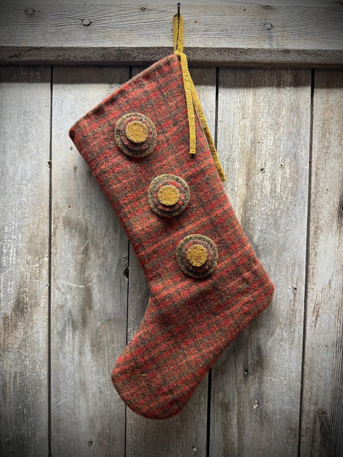 WOOL STOCKING, 16", Primitive Pennies