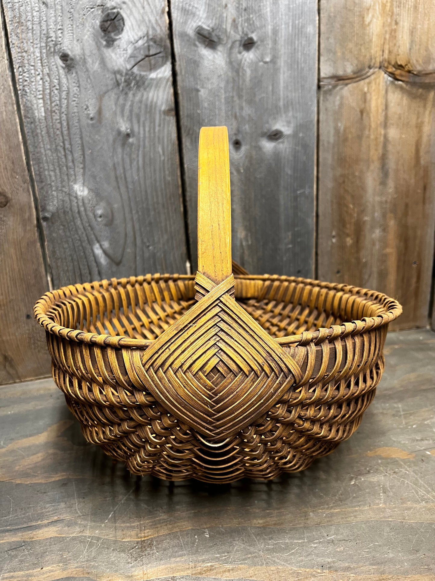 Egg Basket, #12 Round, MUSTARD/BROWN