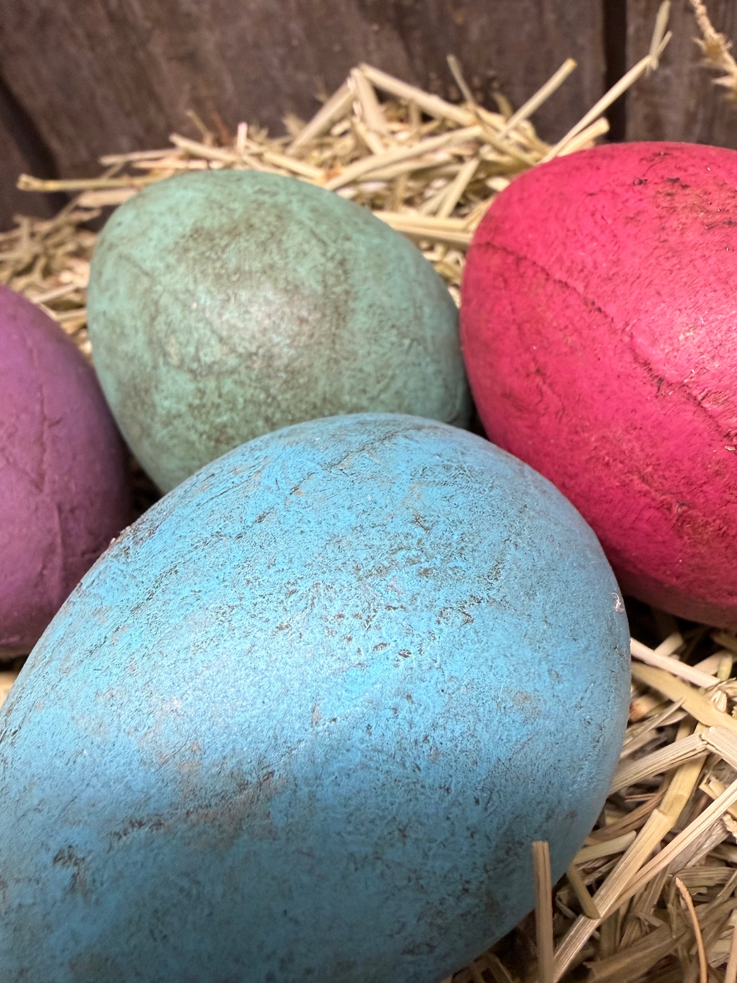 Paper Mache Eggs, Set/6, PRIMITIVE SPRING