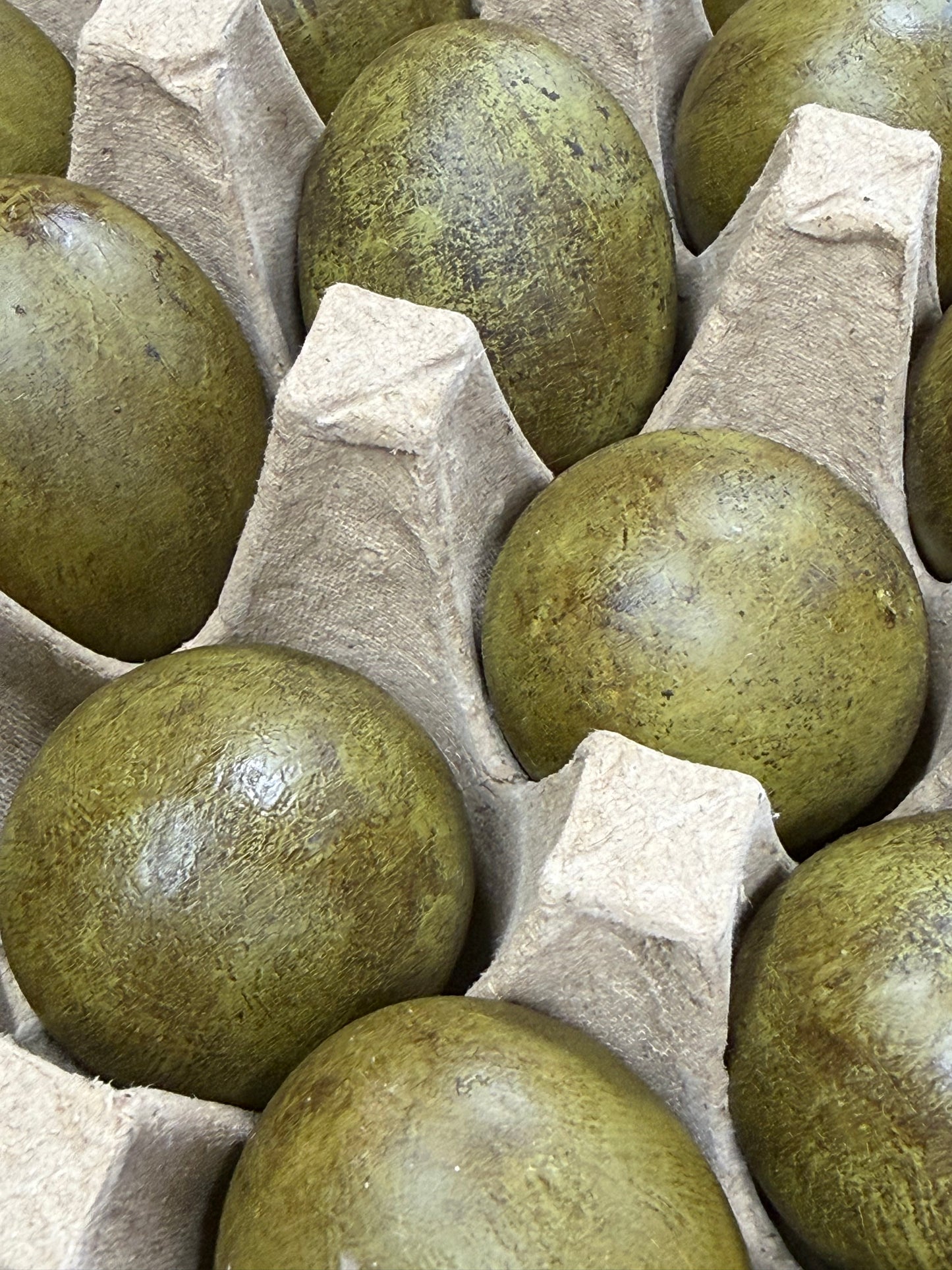 Wooden Eggs, Set/6, DULL & DRAB