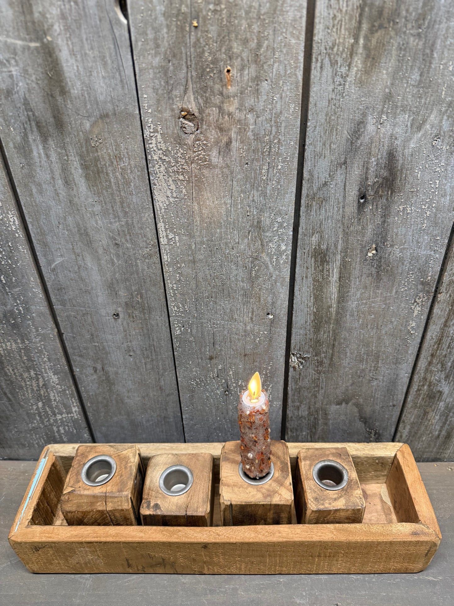 Candle Holder, 15"x 4.25", WOODEN TRAY