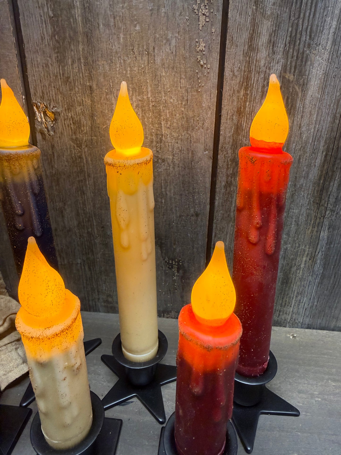Taper Candle, Wax Dipped, TIMER, PATRIOTIC