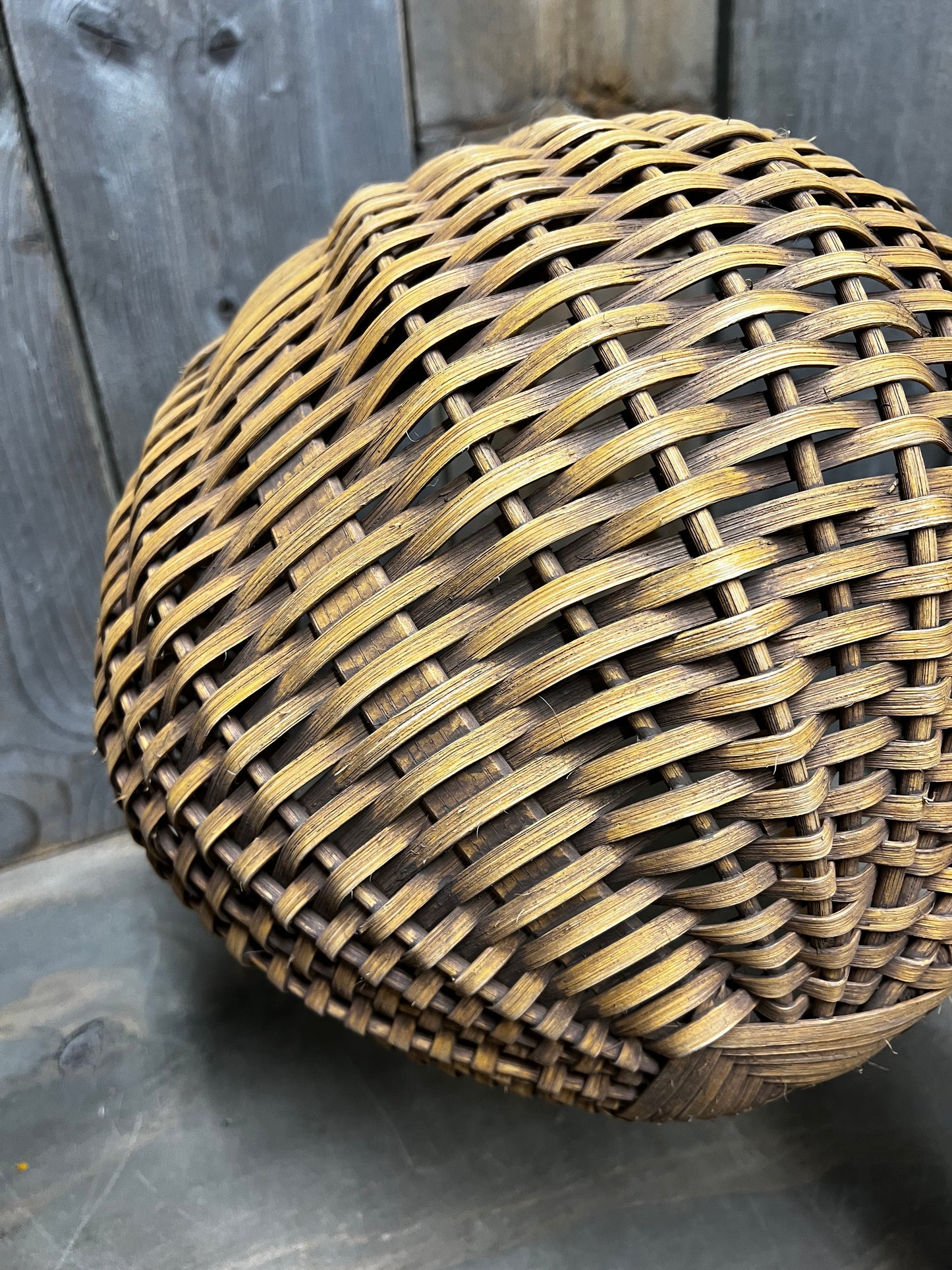 Egg Basket, #12 Round, MUSTARD/BROWN