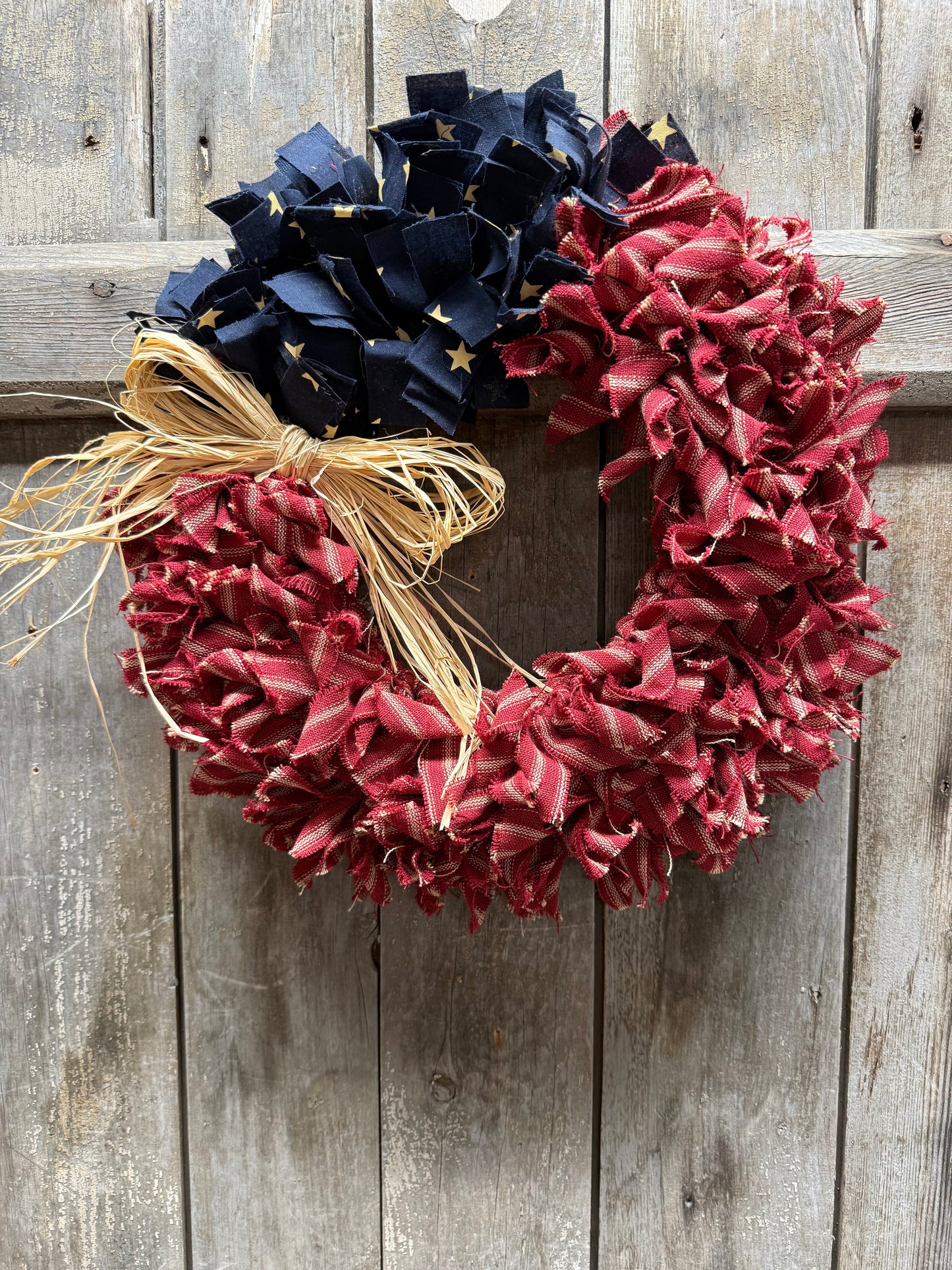 Wreath, 15" Homespun, PATRIOTIC