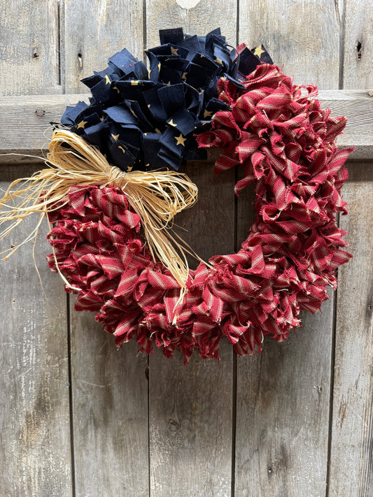 Wreath, 15" Homespun, PATRIOTIC