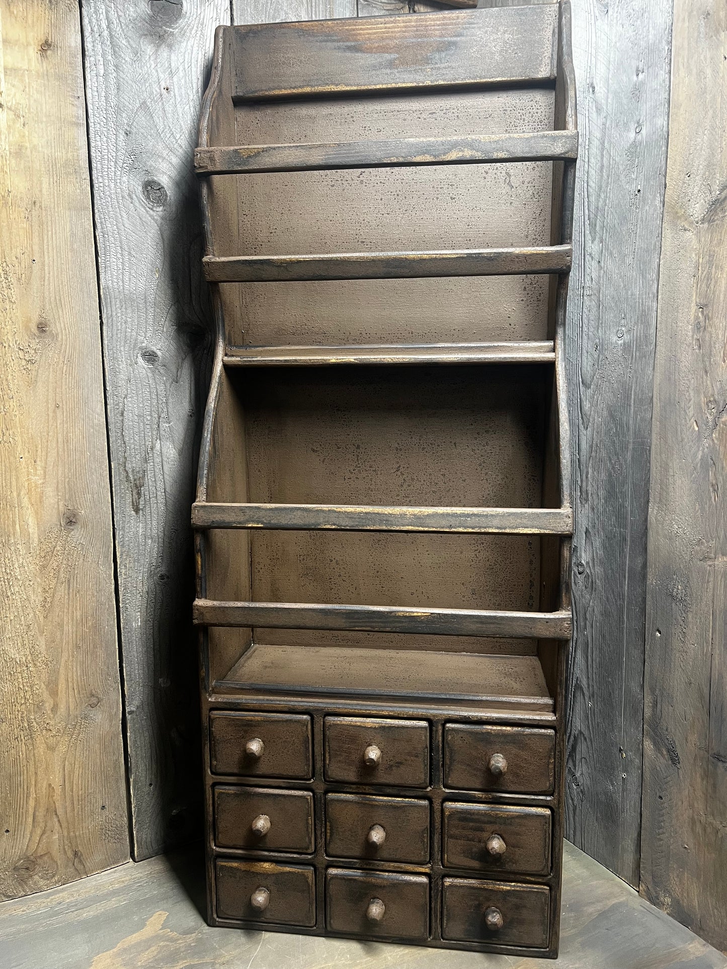 BOWL RACK W/ DRAWERS, 44"