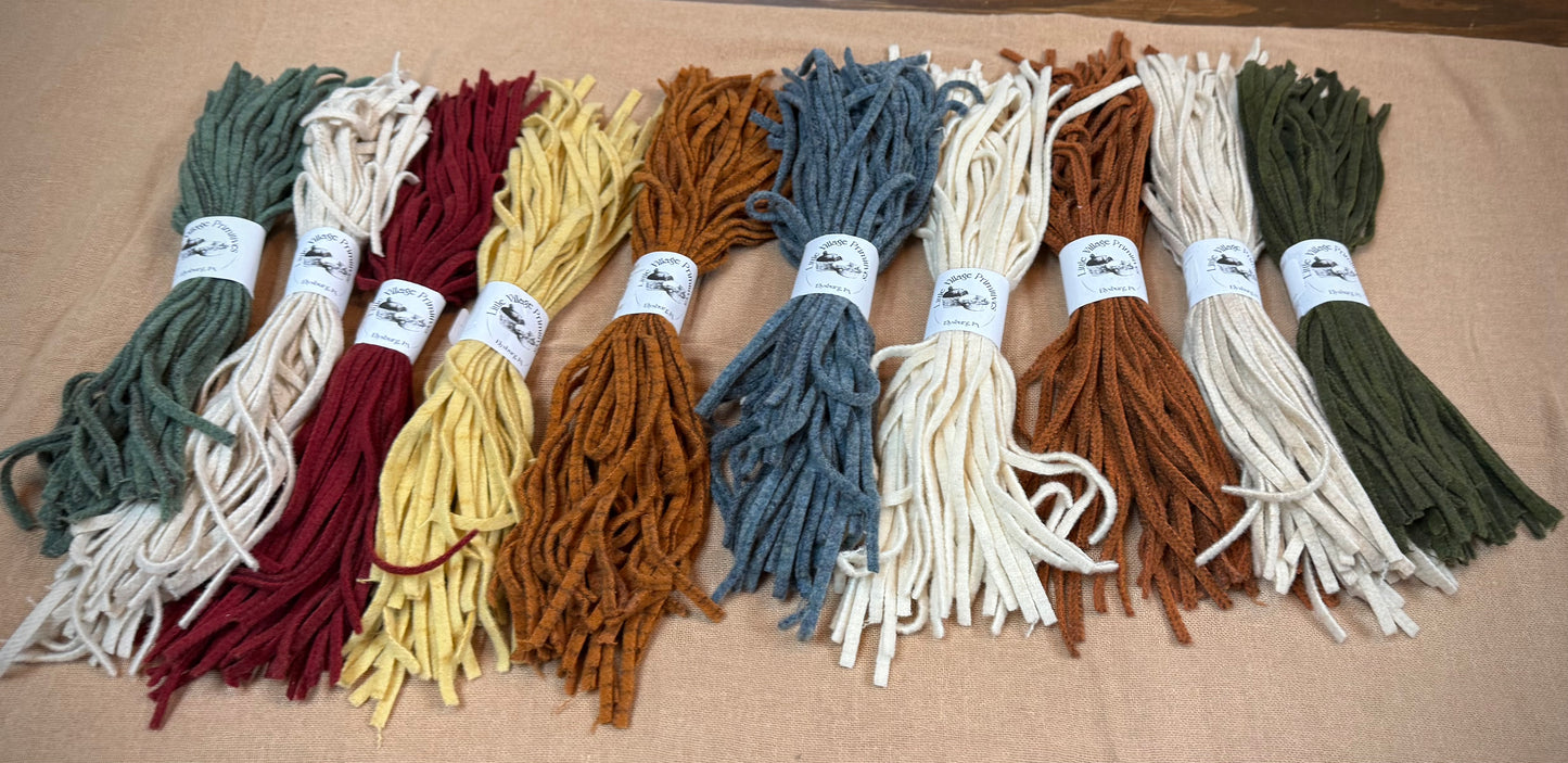 WOOL STRIPS, #8, 1/4", Pack of 50, Assorted Colors