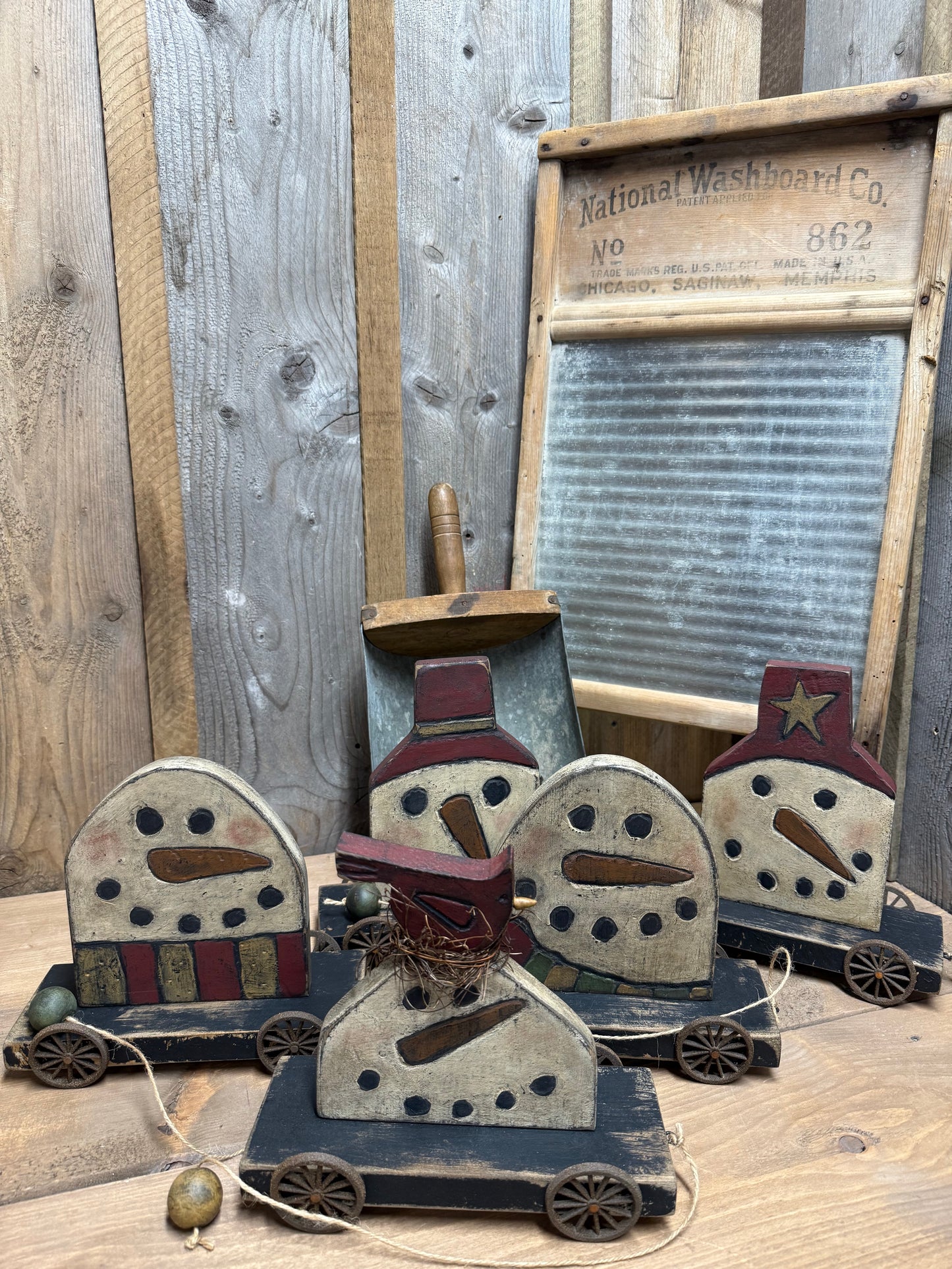 Pull Cart, SASSY SNOWMEN, Assorted Style