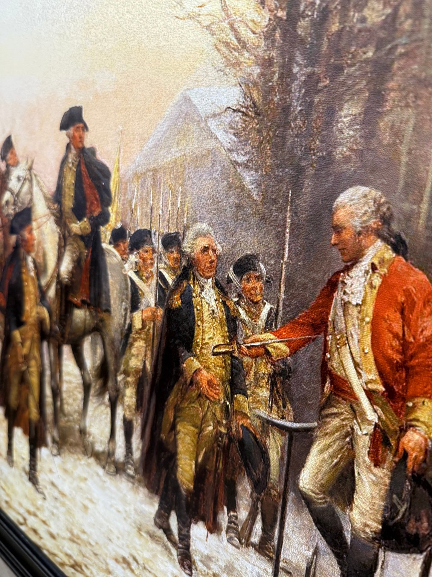 Framed Art, 22X28, GEORGE WASHINGTON IN FRONT OF NASSAU HALL