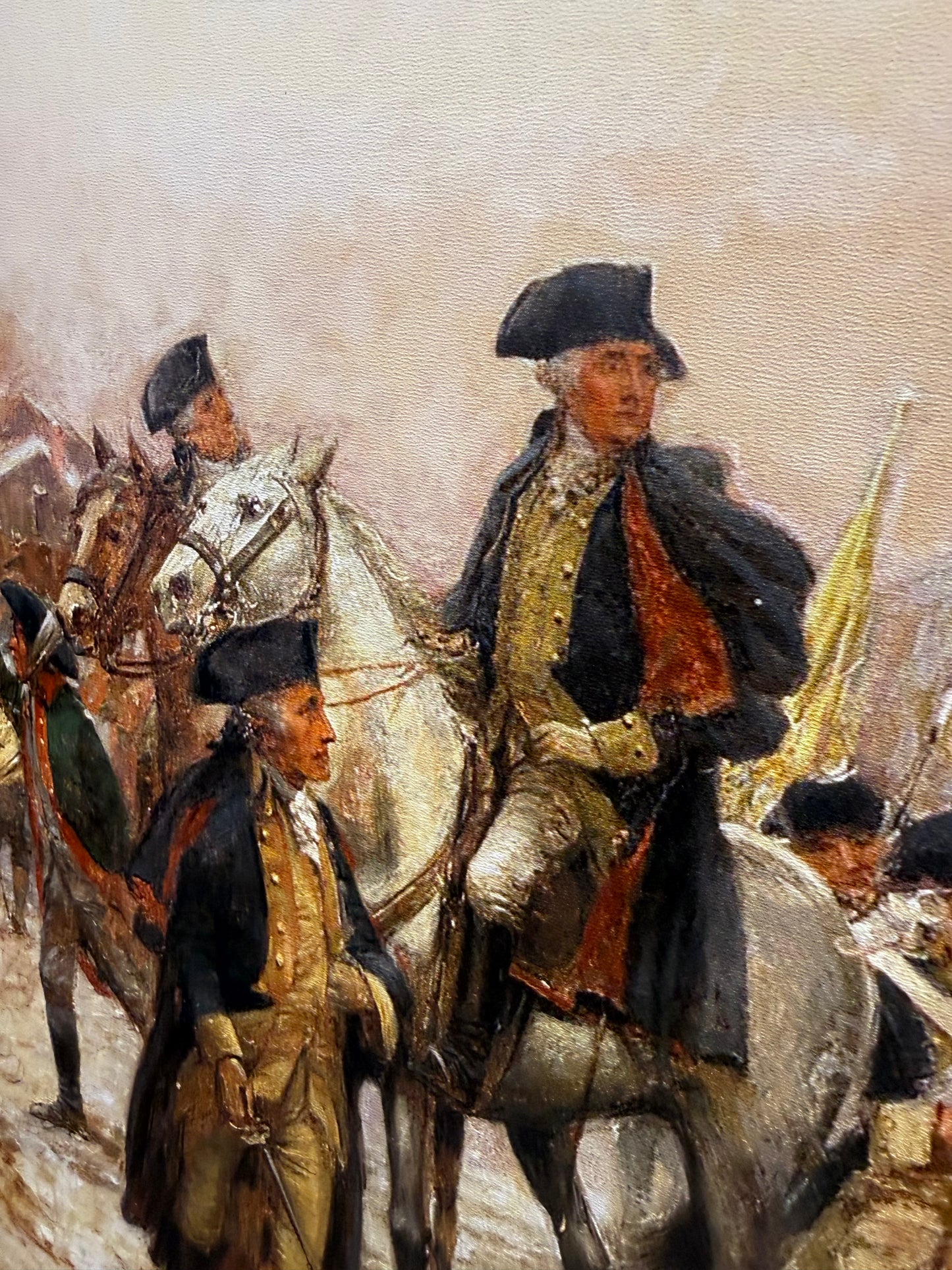 Framed Art, 22X28, GEORGE WASHINGTON IN FRONT OF NASSAU HALL