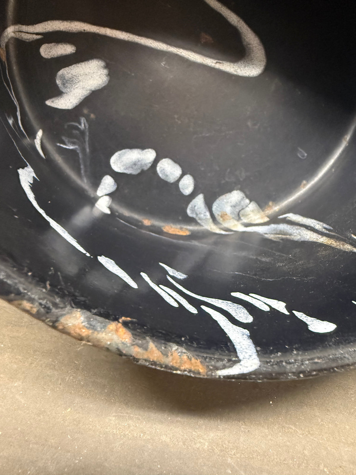 PAN, 12.5", Black/White Swirl Enamel