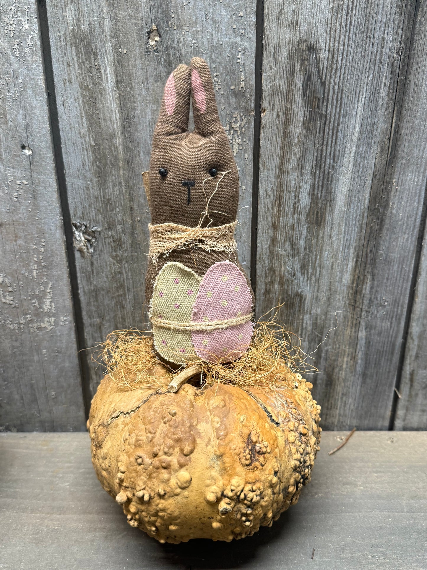 CLETUS, 9", Rabbit on Gourd