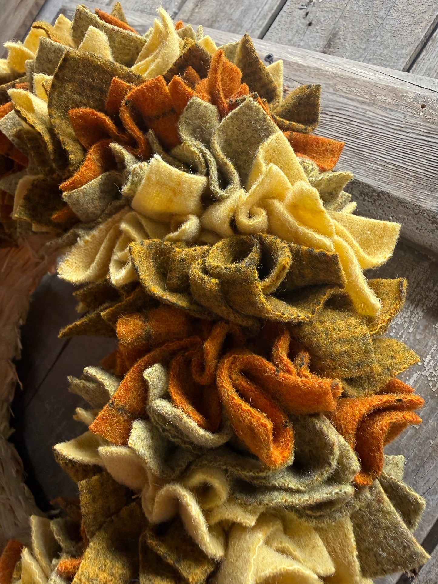 Wooly Wreath, 15”,  FALL SPLENDOR ASSORTED