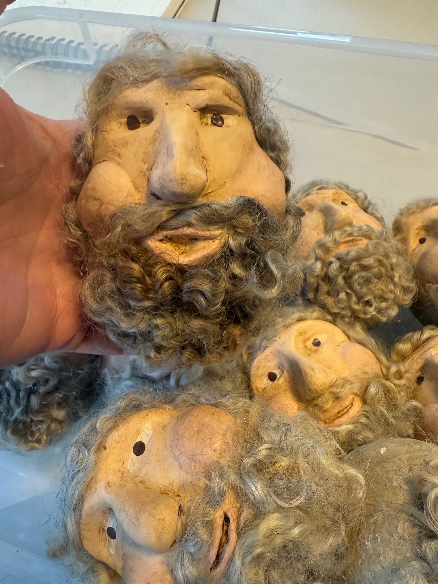 CLAY FACE SANTA, 21", Handcrafted, Assorted