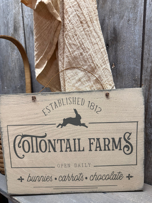 Hanging Sign, 9"X 12", COTTONTAIL FARMS