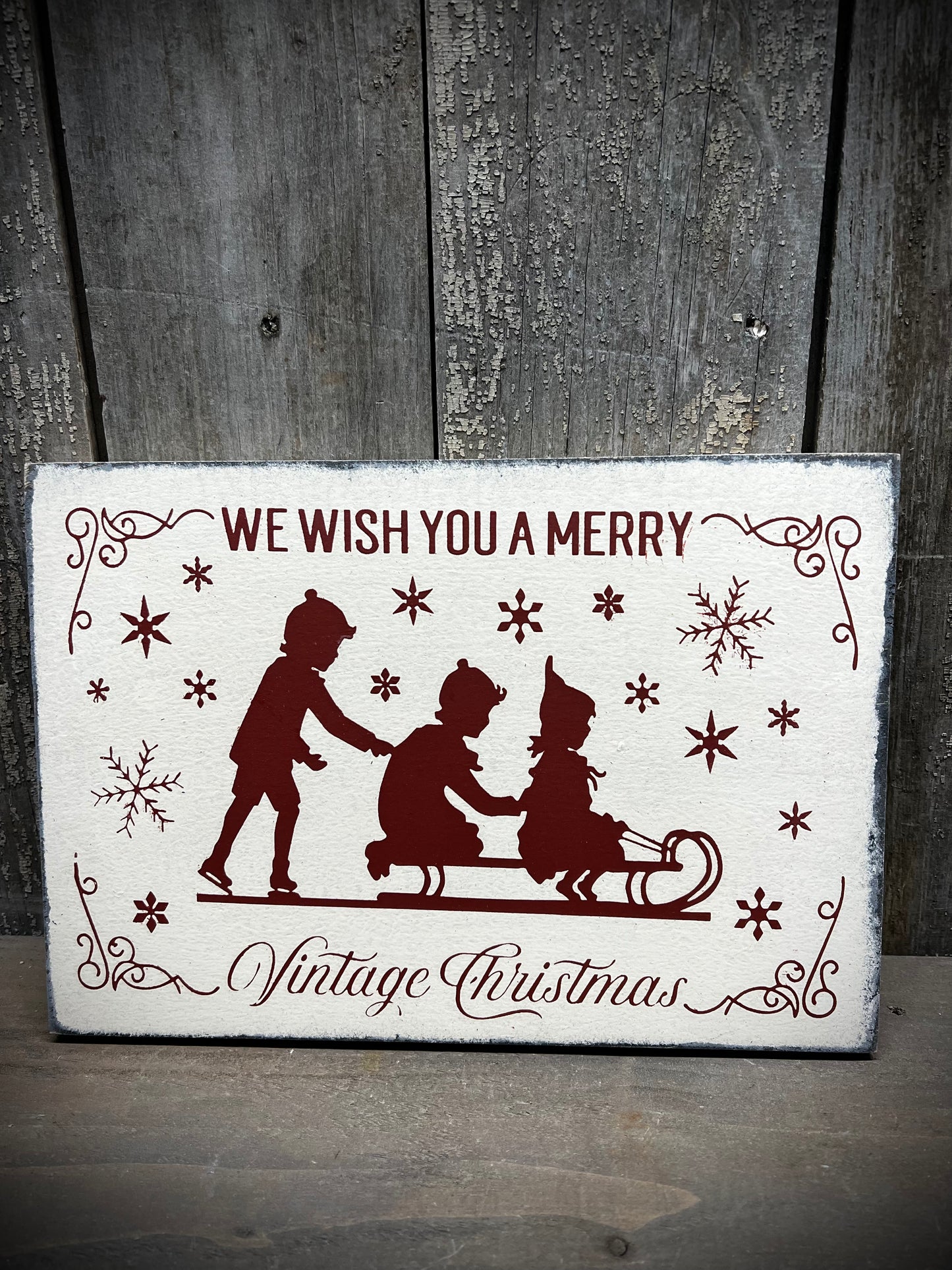 Sign, 7"x 10", VINTAGE CHRISTMAS