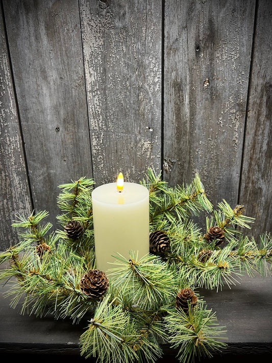 Candle Ring, 4.5", HOLIDAY PINE