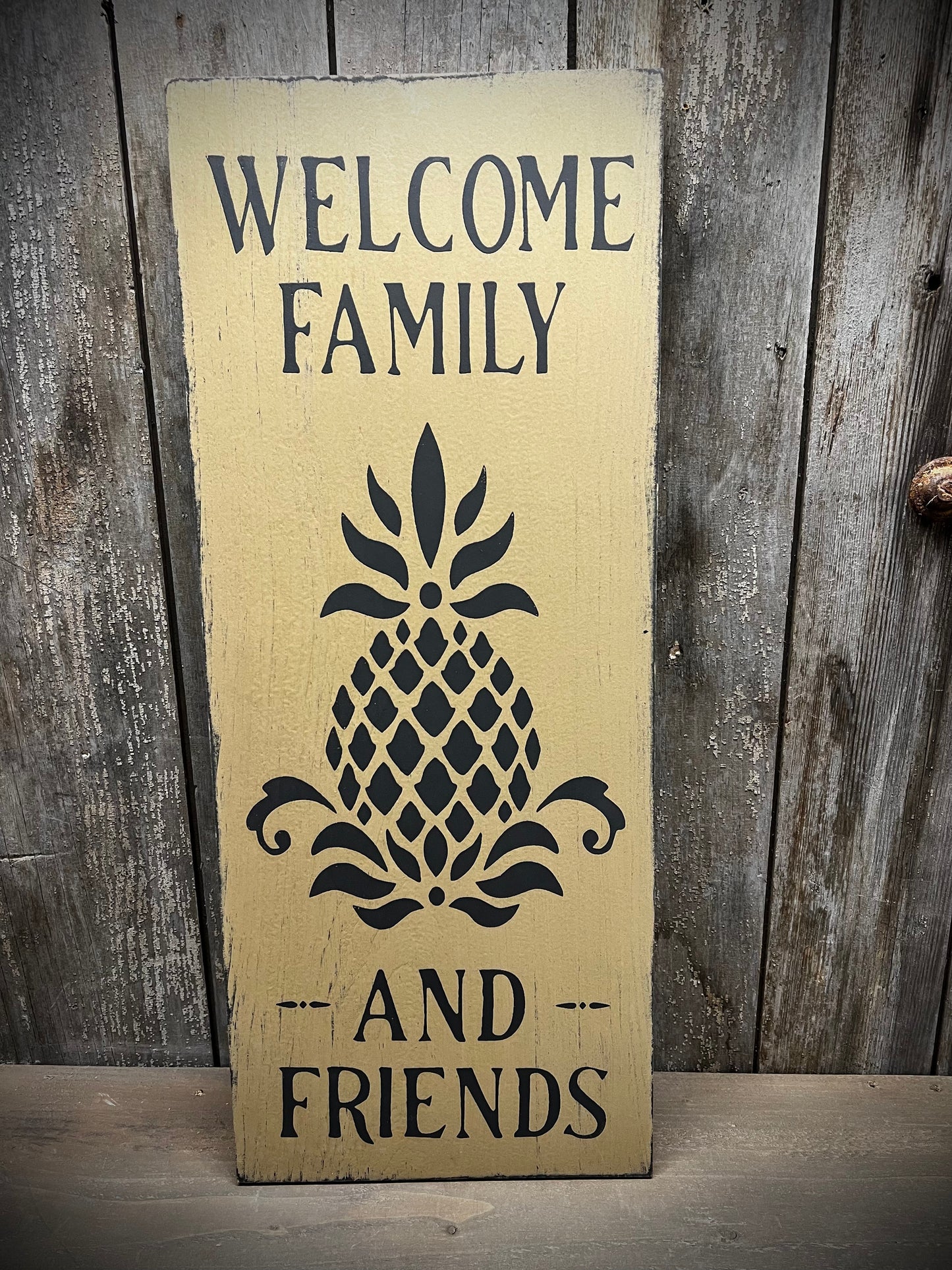 Tavern Sign, 9"x 22", PINEAPPLE WELCOME