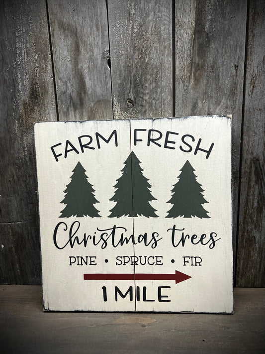 Pallet Sign, 14"x 14", CHRISTMAS TREES