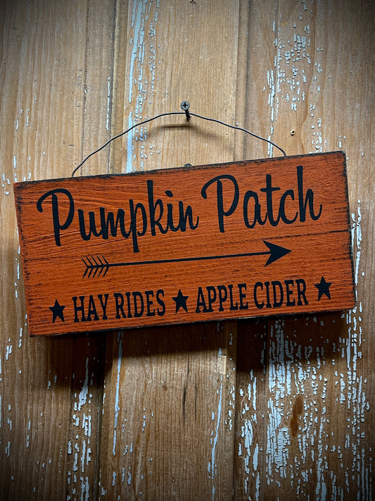 Sign, Wired, 6"x 12", PUMPKIN PATCH