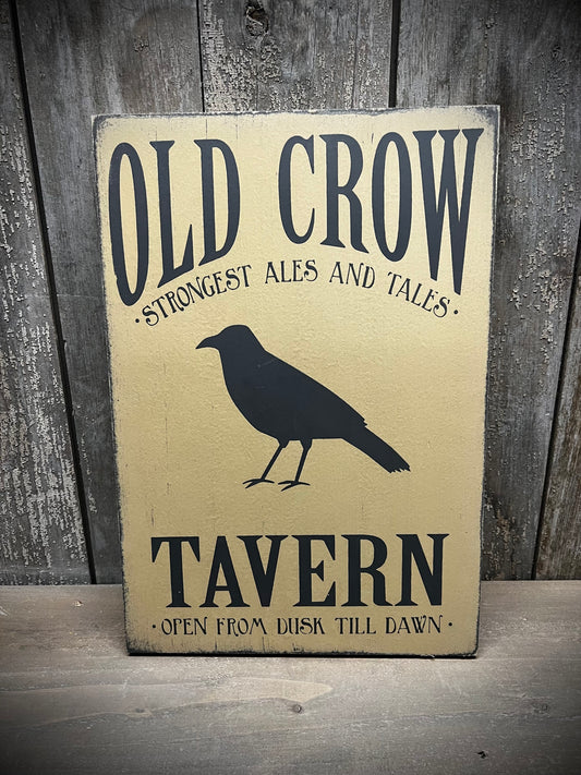 Pallet Sign, 9" x 13", OLD CROW TAVERN