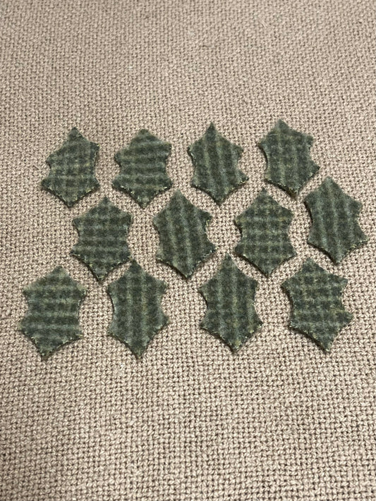 WOOL HOLLY LEAF, Small, 2"x 1"