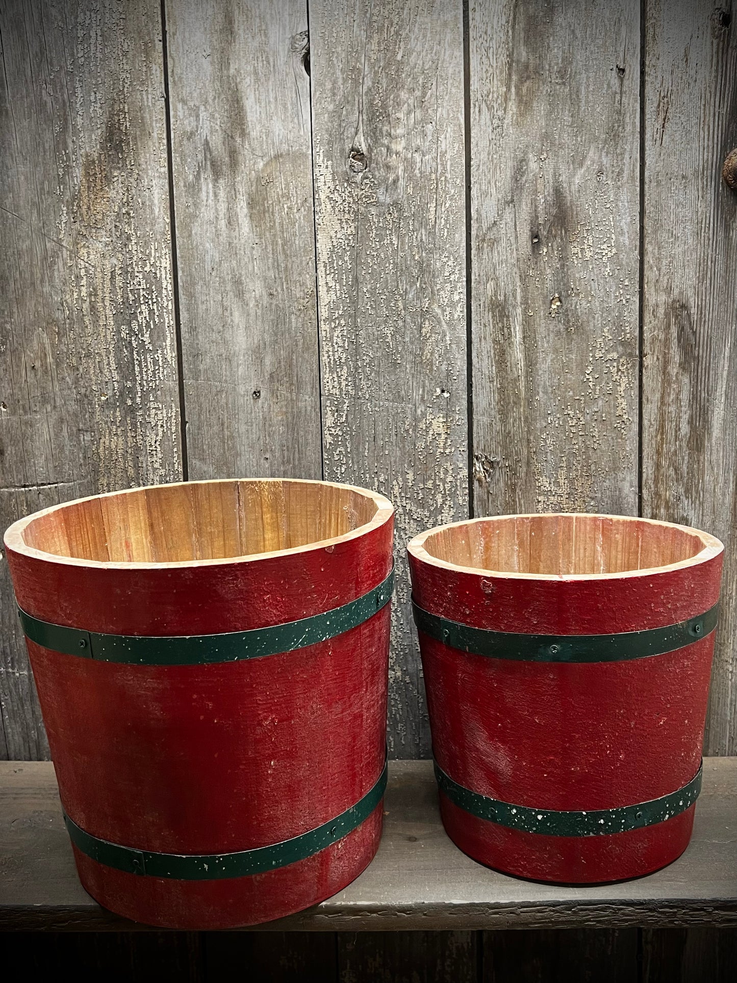 Barrel Bucket, HOLIDAY RED & GREEN