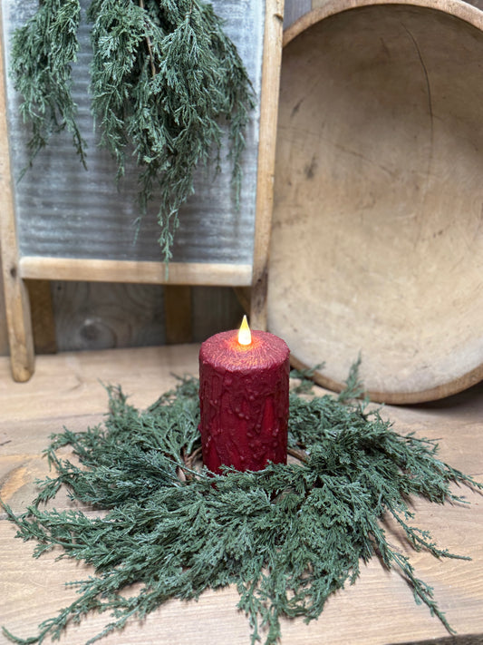 Candle Ring, 4.5" Inner Ring, DARK GREEN JUNIPER