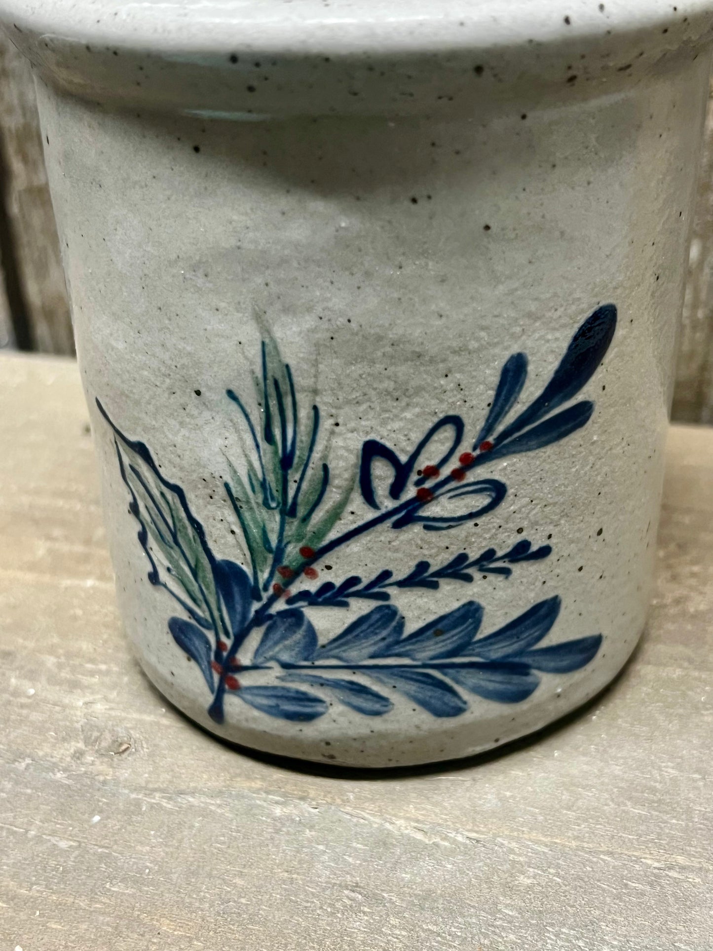 Candle Crock, Rowe Pottery, HOLLY PINE