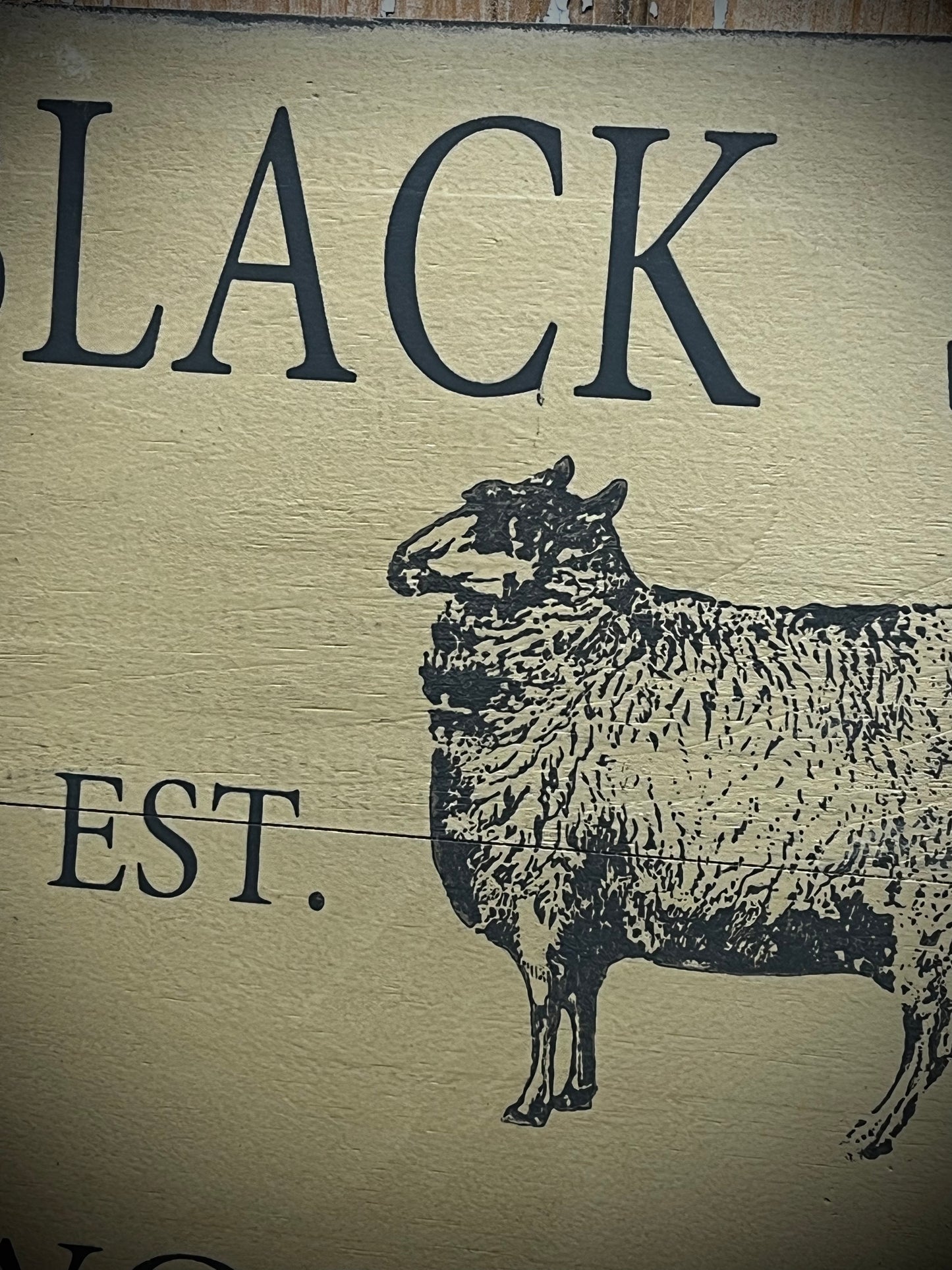 Sign, 12"x 16", BLACK SHEEP WOOLEN MILL