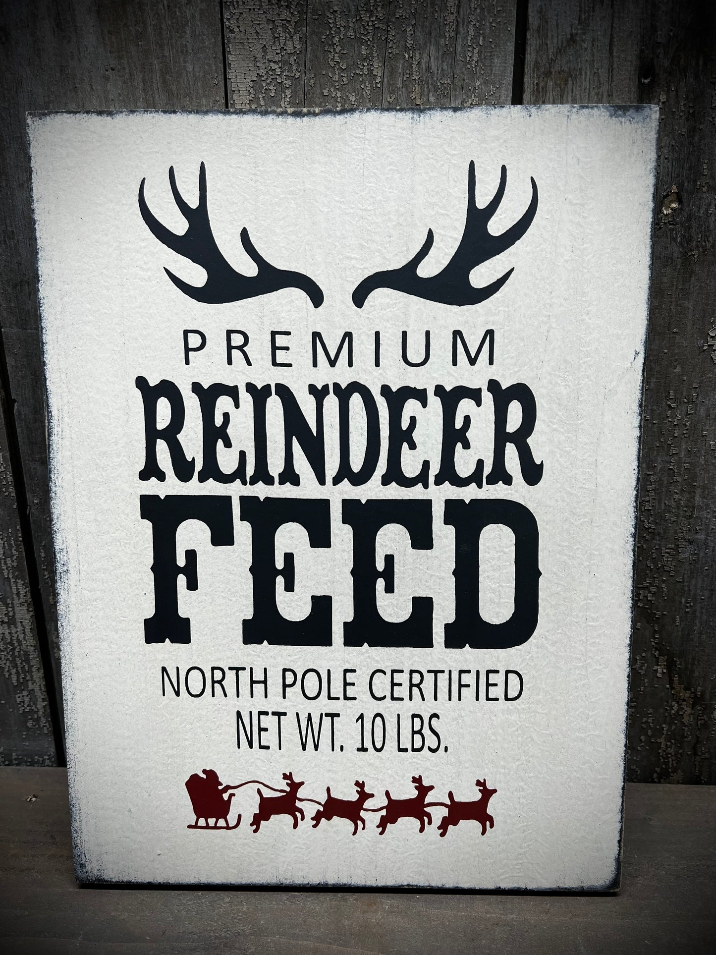 Pallet Sign, 9"x 12", REINDEER FEED