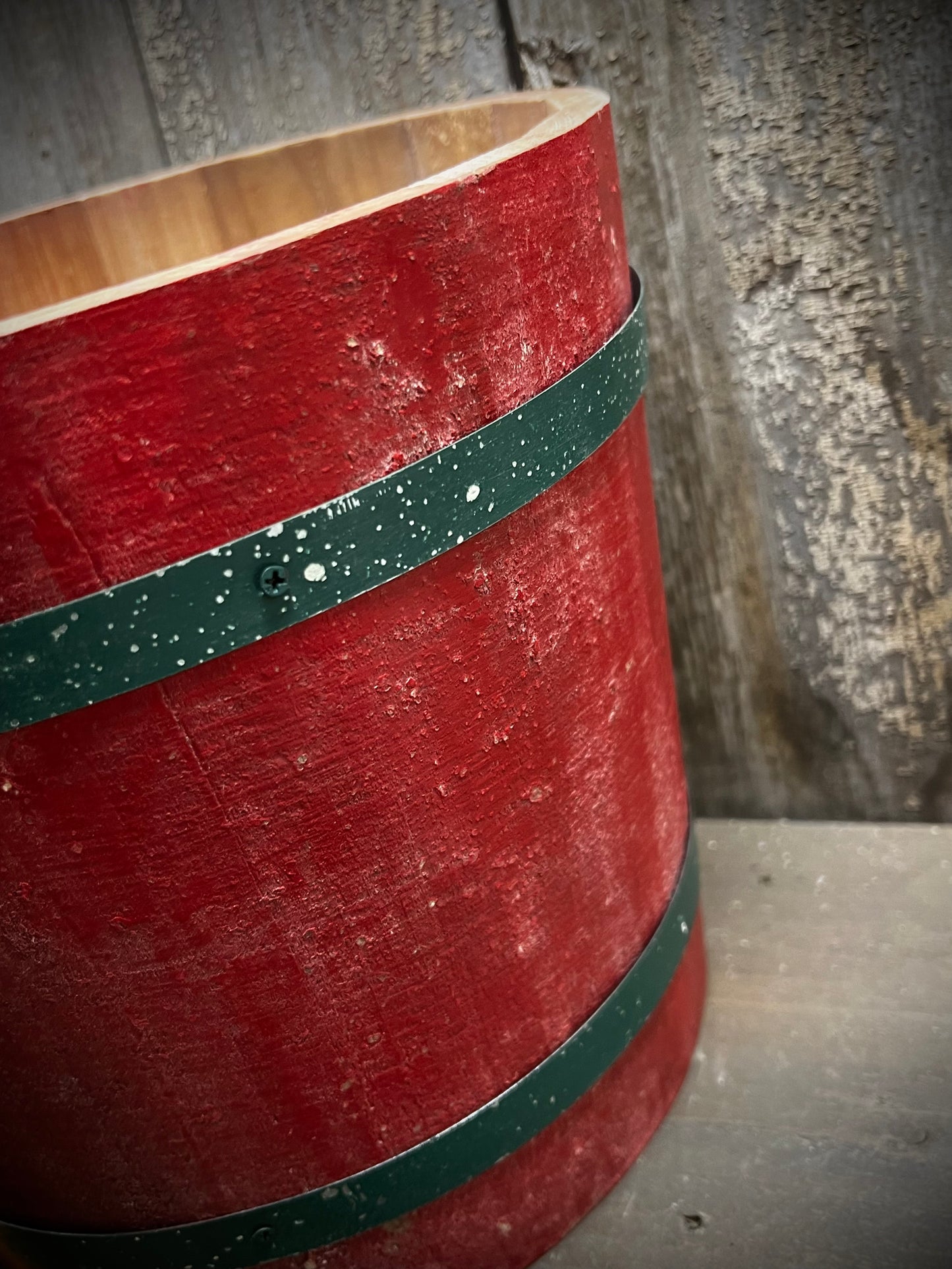 Barrel Bucket, HOLIDAY RED & GREEN