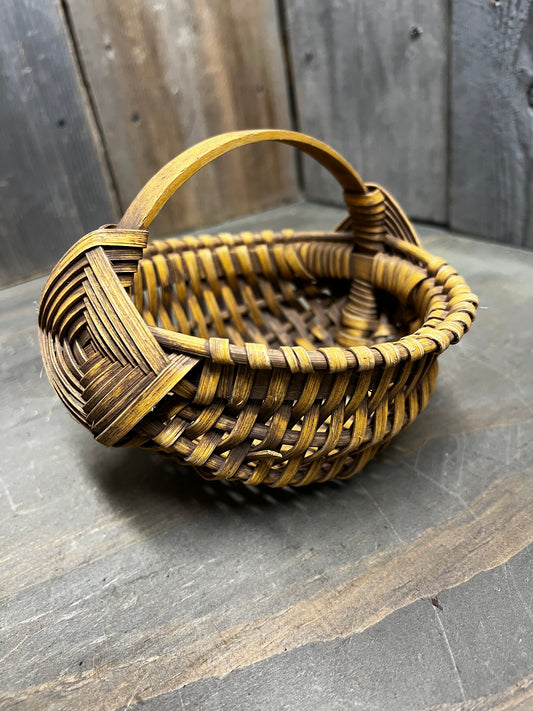 Egg Basket, #5 Round, MUSTARD/BROWN