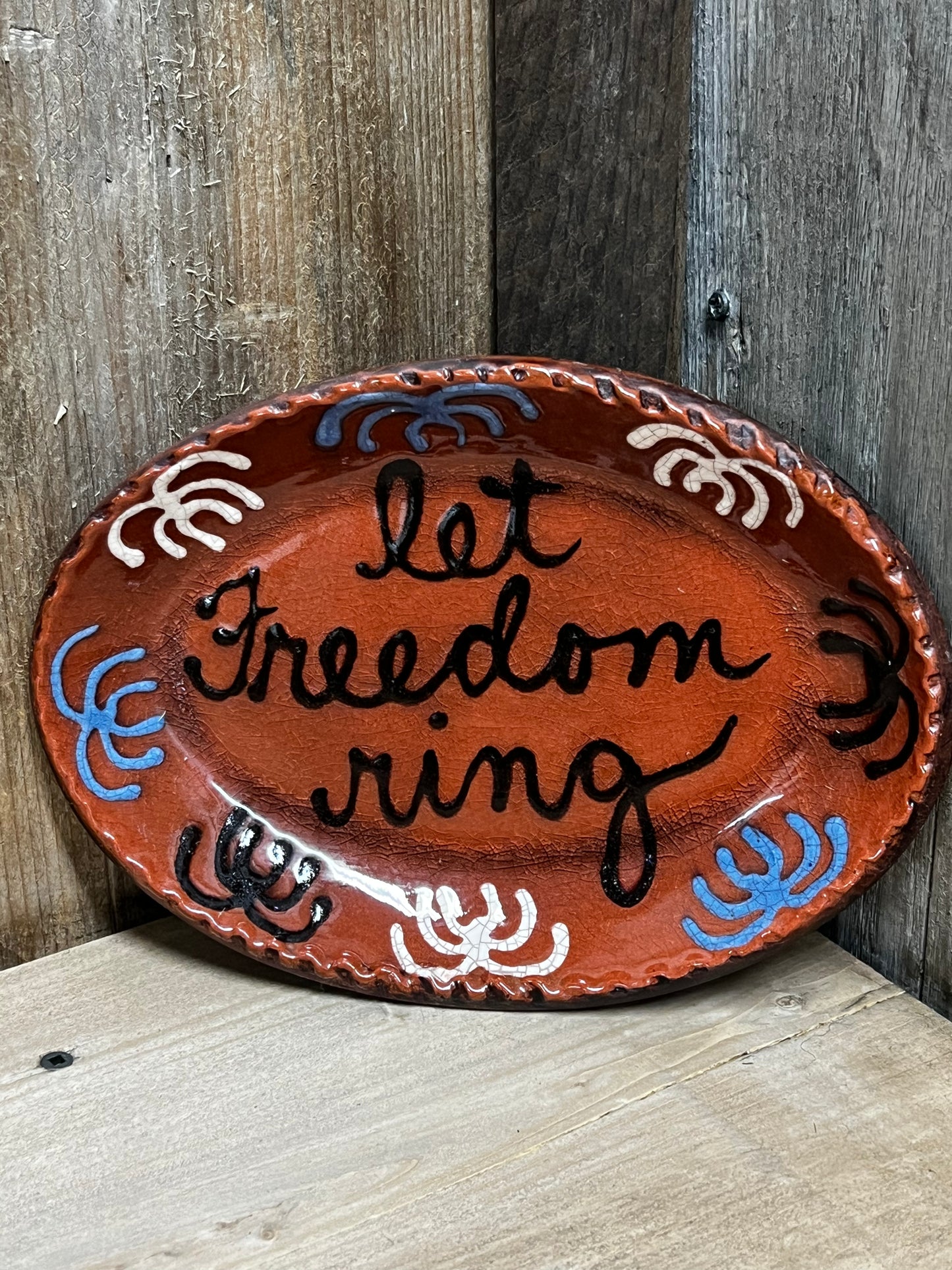 Plate, Oval, LET FREEDOM RING