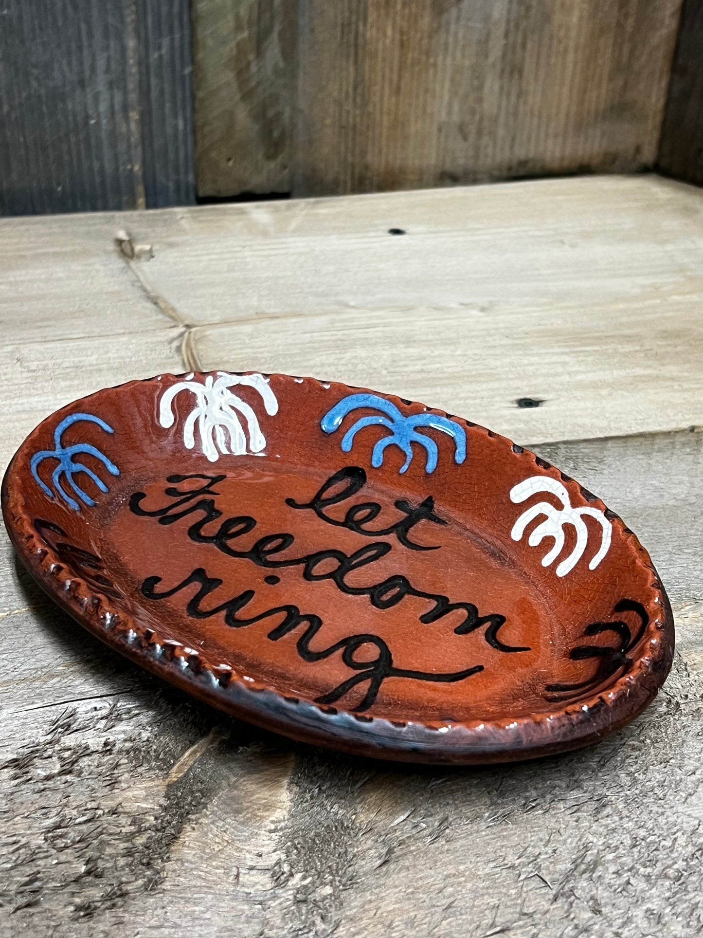 Plate, Oval, LET FREEDOM RING