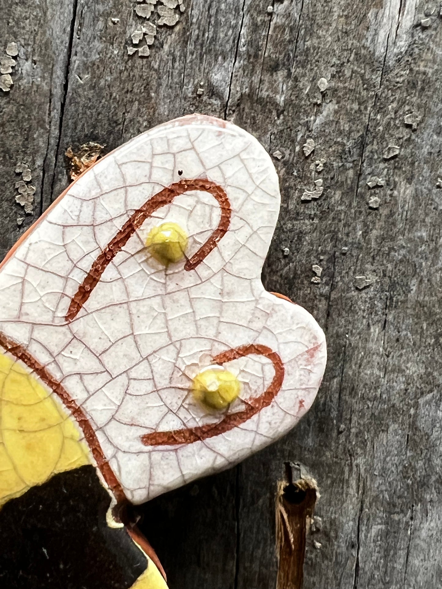 Ornament, Redware, BUMBLEBEES & BERRIES