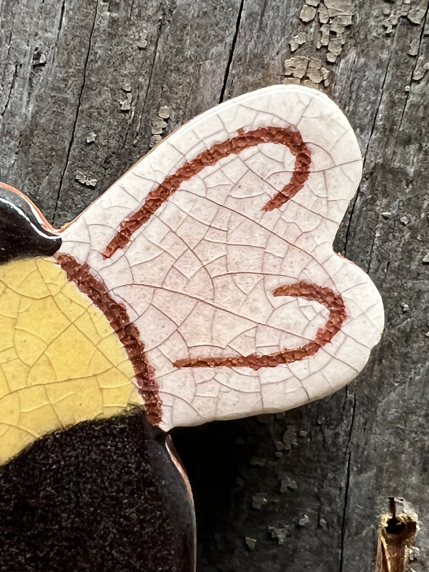 Ornament, Redware, BUMBLEBEES & BERRIES