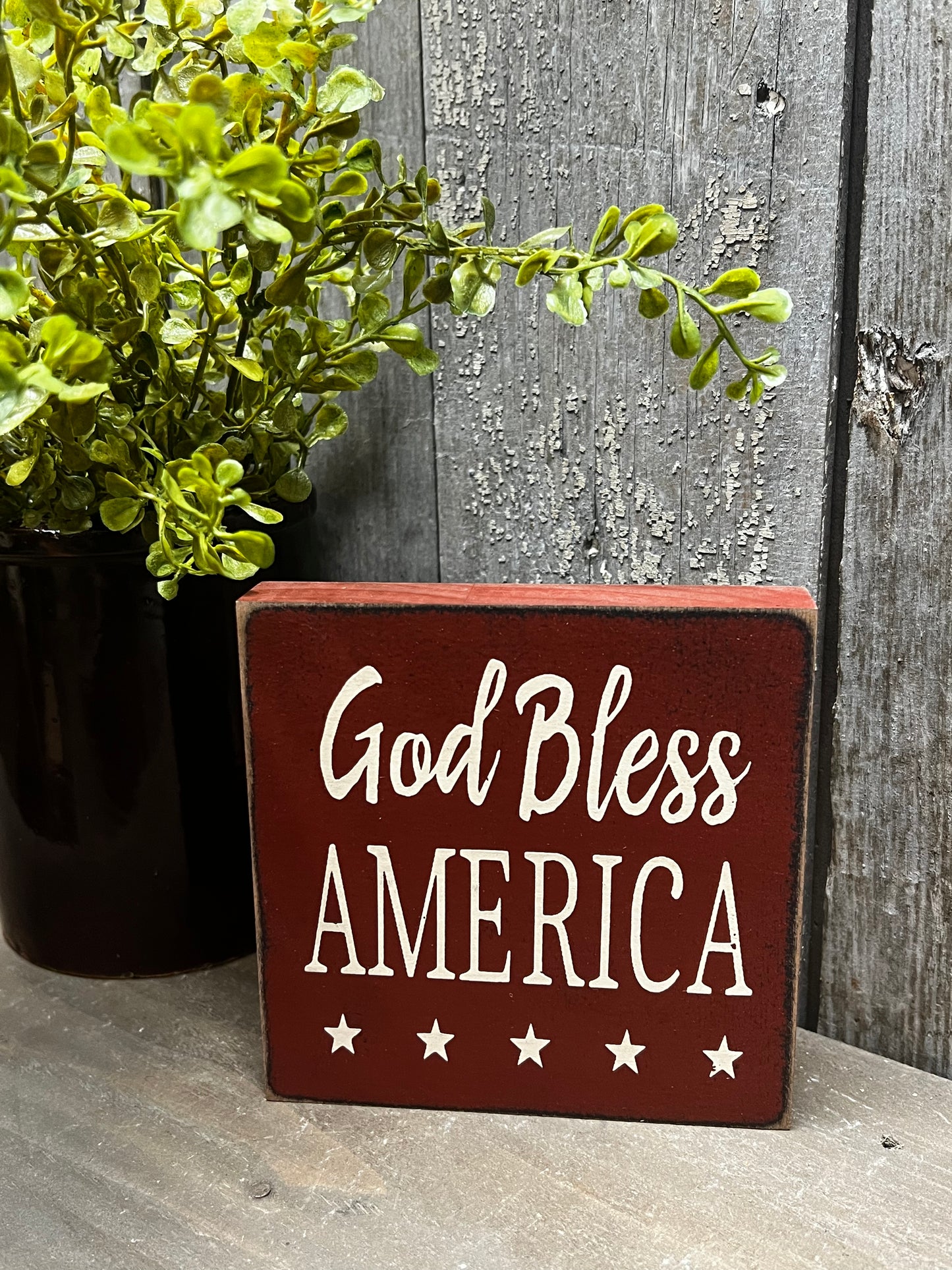 Shelf Sitter, 4.5", GOD BLESS AMERICA