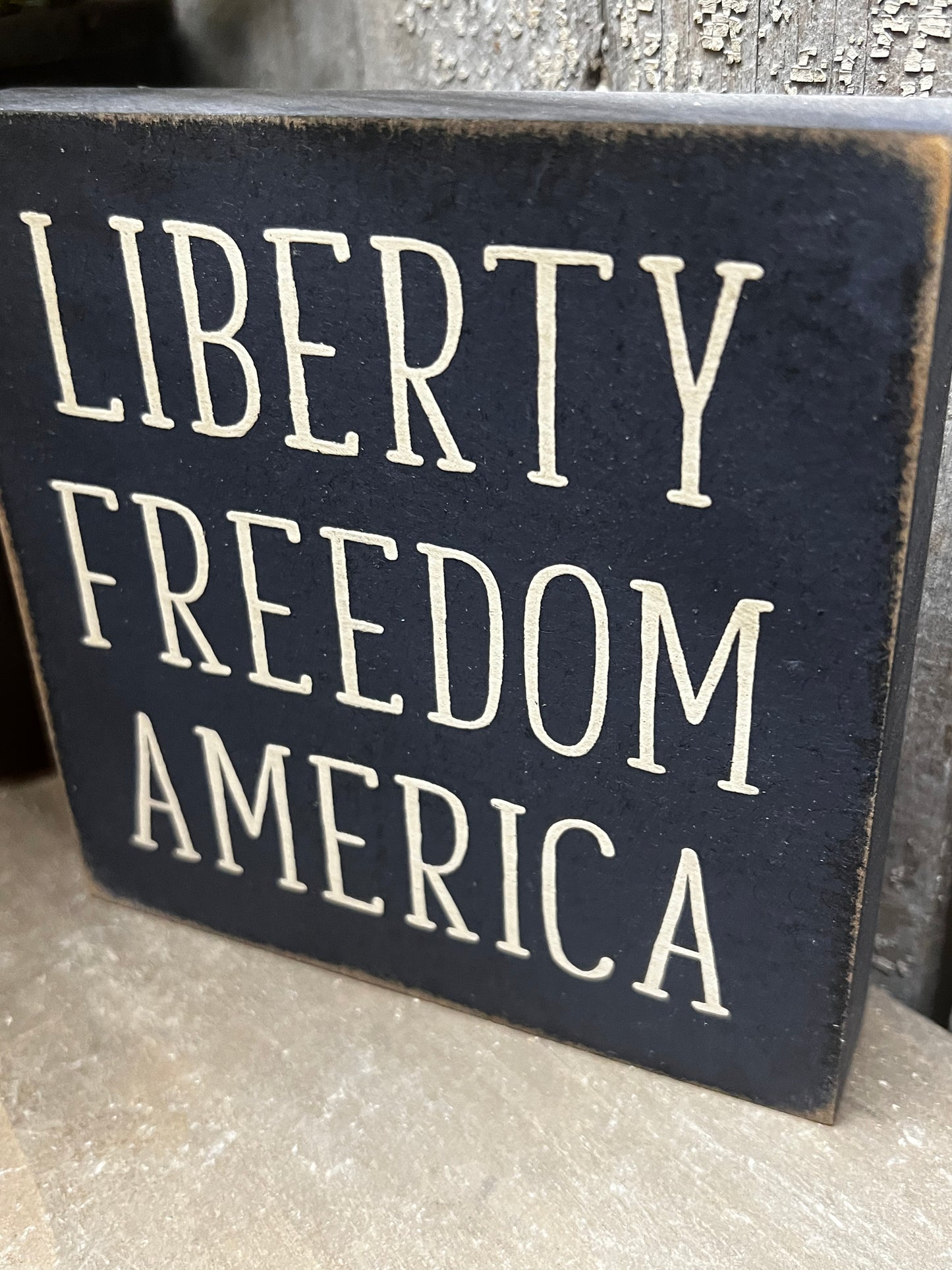 Shelf Sitter, 4.5", LIBERTY, FREEDOM, AMERICA