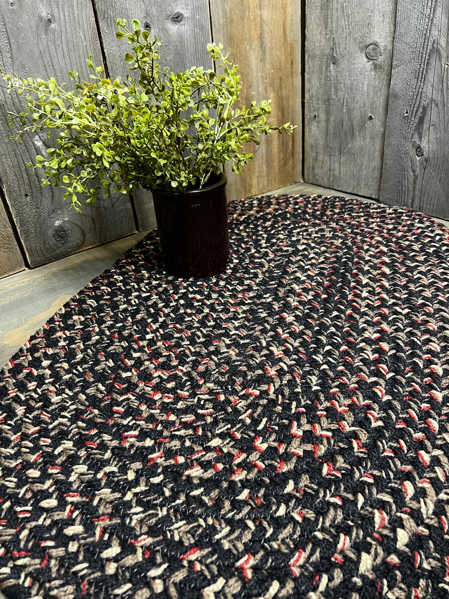 Rug, Tweed, 20"x 30", BLACK/CAMEL/RUST/CREAM