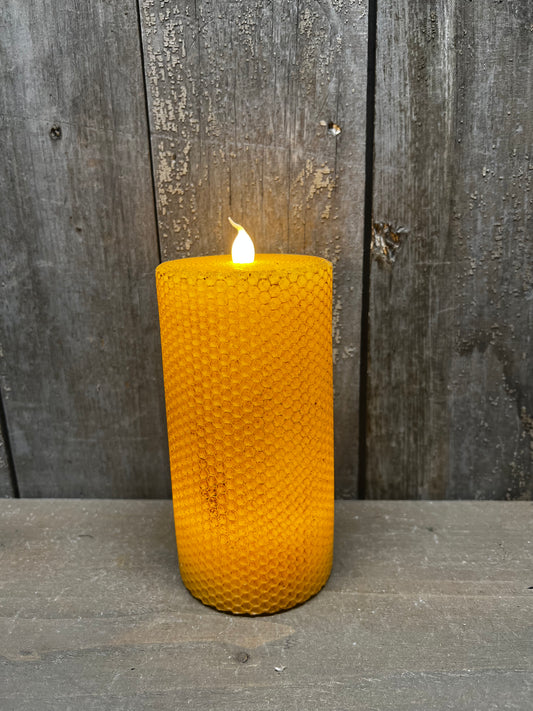 Candle, Pillar, Timer, 6” HONEYCOMB