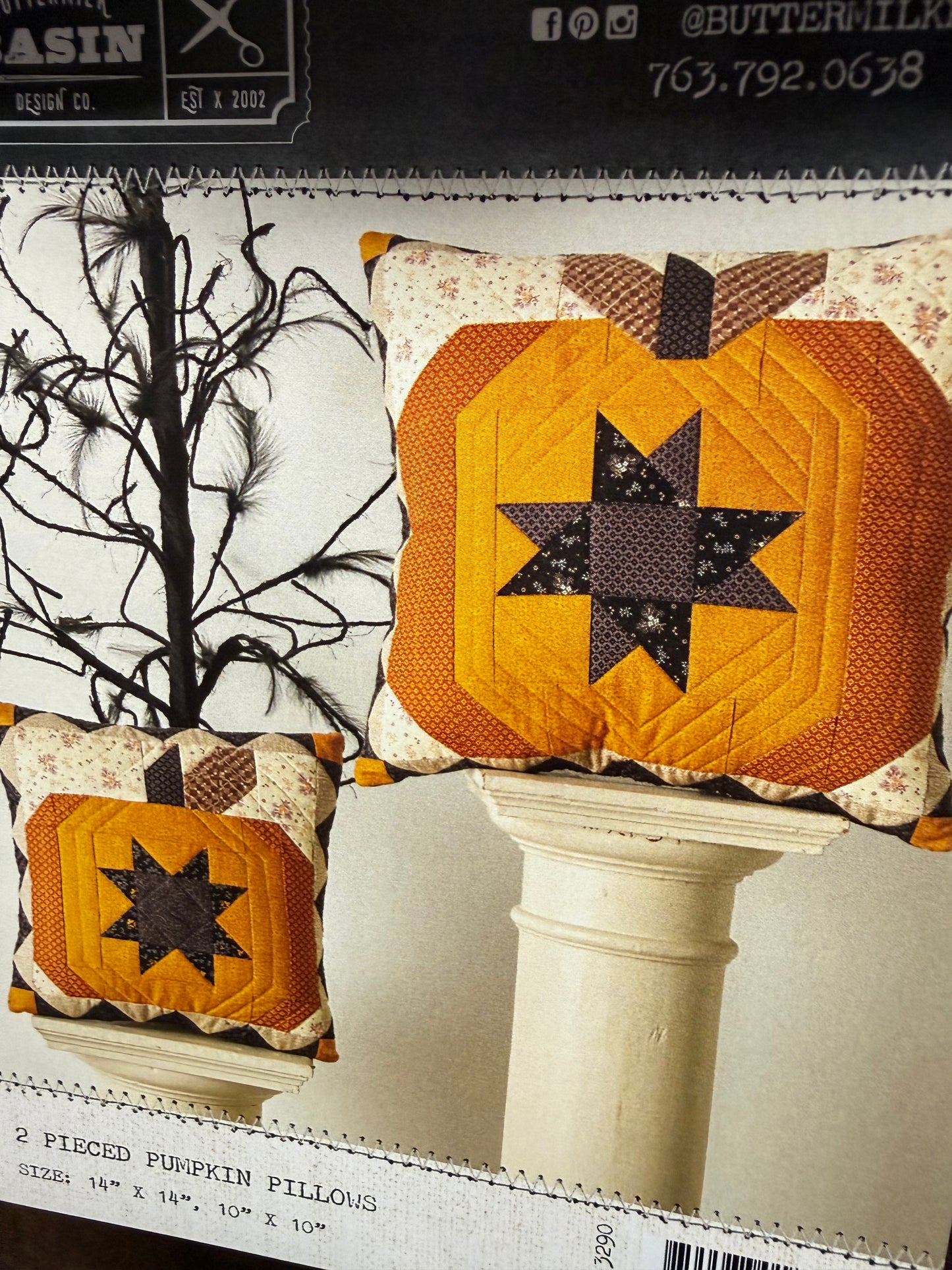 Pattern, 2 PIECED PUMPKIN PILLOWS