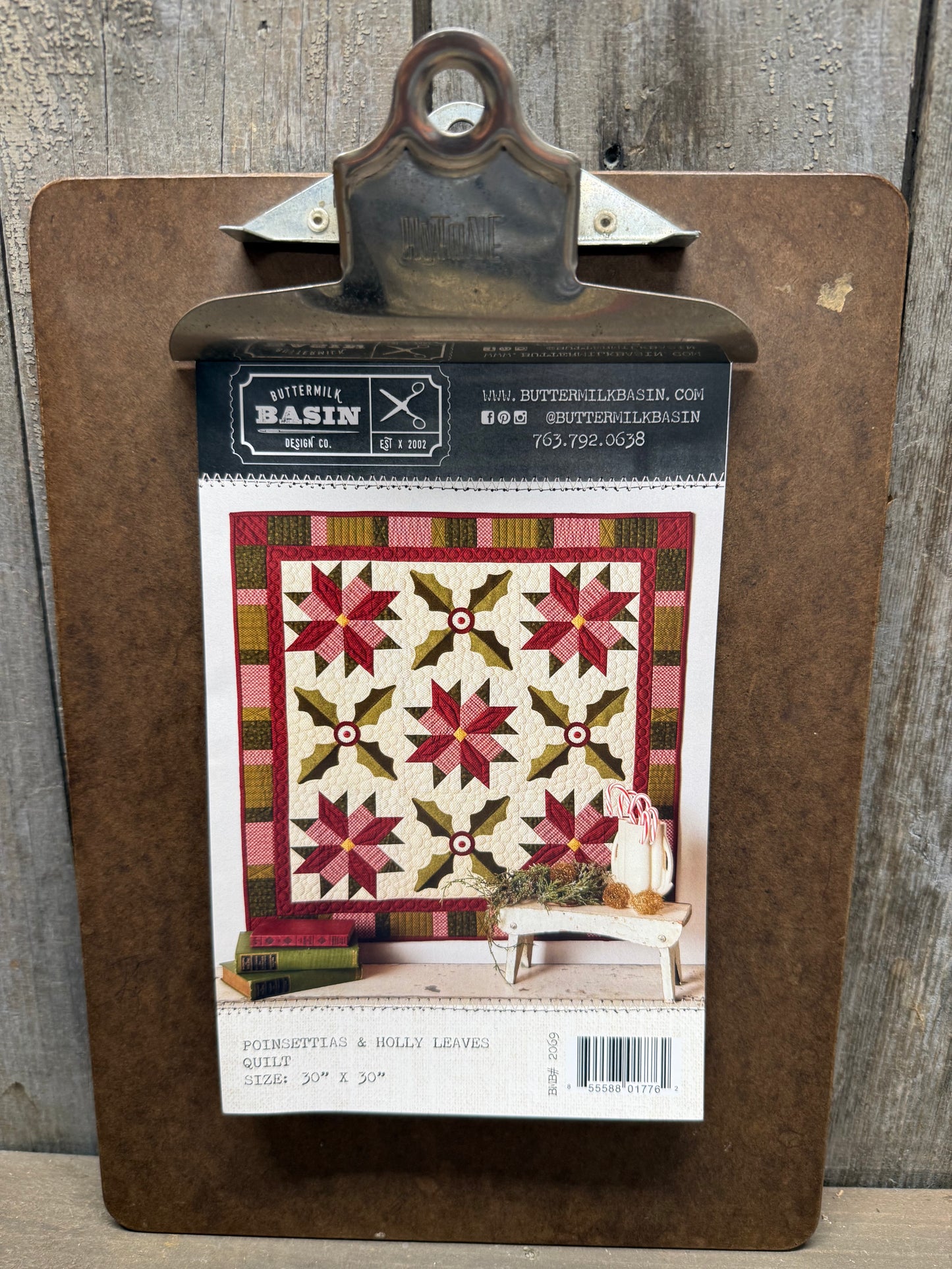 Pattern, POINSETTIA & HOLLY LEAVES QUILT