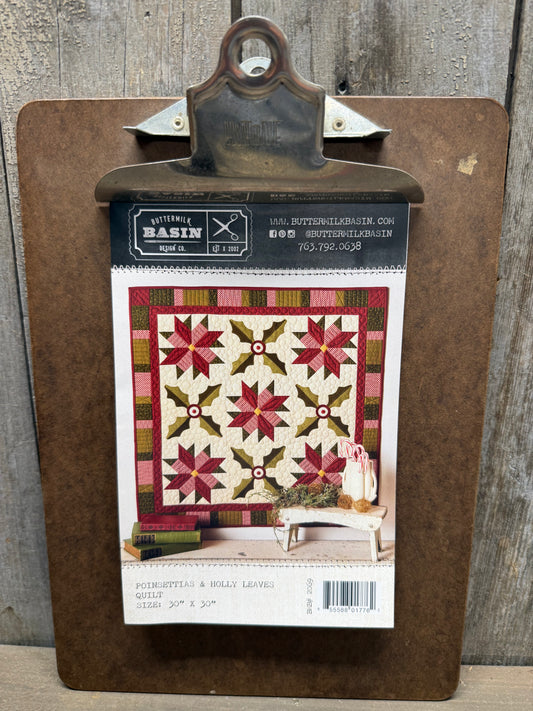 Pattern, POINSETTIA & HOLLY LEAVES QUILT